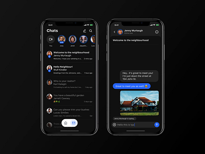 Light vs. Dark Mode Chat App chat chat app dark dark mode dark ui inbox light messenger ui ux