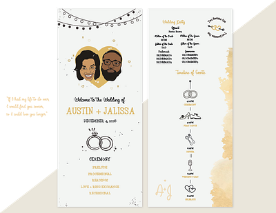 Wedding Programs - #GrierComesTheBride cartoon design invitation love print vector wedding