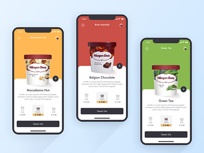 Häagen-Dazs app checkout color design ecommerce food icecream ios mobile ui ux