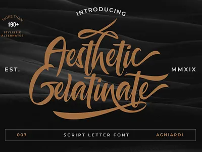 Aesthetic Gelatinante Font badge branding design illustration logo minimal typography