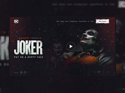 Joker Web Interface (Daily UI-01) cinema design explore homepage design joker joker movie modern movie netflix product ui