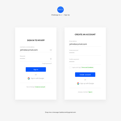 DailyUI Challenge no. 1 - Sign Up dailyui design ui