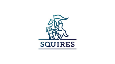 Knight & Squire Logo brand character custom design flag horse icon knight logo logomark squire vector