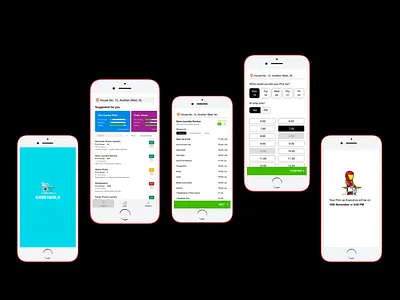 Laundry at your doorstep app app concept app ui application clean design dry cleaning easy concept laundry material material design minimal overview profile service startup idea ui ux ux