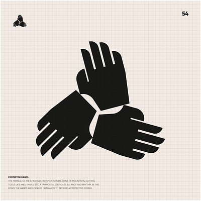 Protector brand hands identity logo mark protector triangle