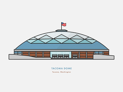 The Tacoma Dome building illustration lines tacoma vector washington state