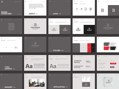 TDR Group BrandBook brand brand guide brand guidelines brand identity design brandbook branding color palette design system identity system logo design manual seattle style guide typography ui