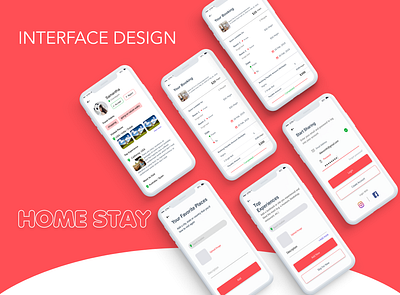 Home Stay app booking design home screen home stay icons design rent home ui ux
