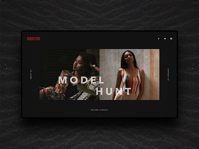 Subculture - Home branding creative direction dark dark theme design homepage interface media minimal modeling ui ux web webdesign website