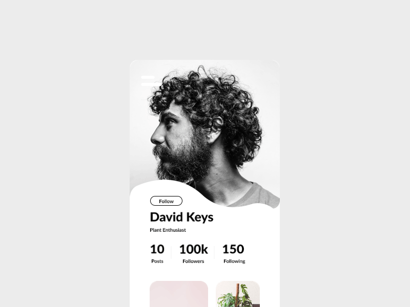 Daily UI #6 - User Profile challenge daily 100 challenge daily ui challenge dailyui design mobile mobile design modern moderndesign photos profile profile page social media socialmedia