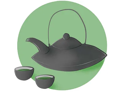 Tea blog branding design digital art digital design downtime green tea icon icon set illustration japanese logo matcha self care tea wellness