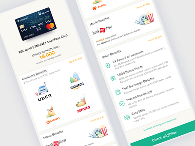 Credit Card account benefits bitcoin card credit creditcard creditline creditscore etmoney finance fintech investment money product design product designs reward uiux