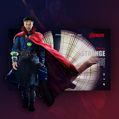 DOCTOR STRANGE avengers design doctor strange ui uiux uiuxdesign ux uxui web website