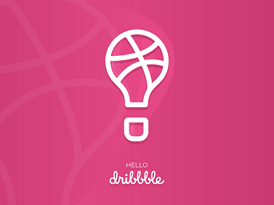 Hello Dribbble air balloon debut firstshot icon illustration logo