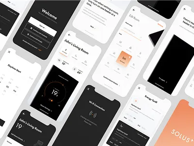 Solus+ Home Control App design home control mobile app radiator rooms scheduling smart home temperature ui uiux user experience user interface ux