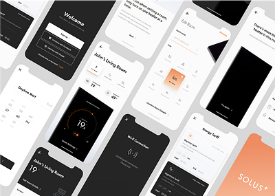 Solus+ Home Control App design home control mobile app radiator rooms scheduling smart home temperature ui uiux user experience user interface ux