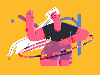 Hula hoop characterdesign design flat geometry girl hula hoop illustration photoshop