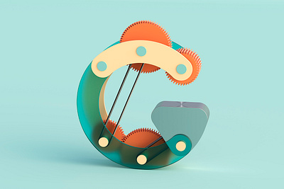 G for Gears 36daysoftype 3d abstract alphabet art artwork colour digital art dribble illustration letter lettering letters material render simple type typography vector vector art