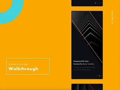 A Unique Walkthrough Screen 😎 animation app design color dailyinspiration iosdesign iphone iphonex mobile ui motion mp4 product ui ui design vector walkthrough xd