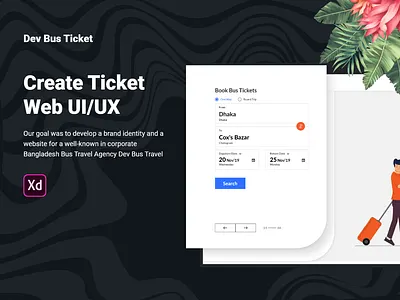 Free Dev Bus Ticket Web UI branding concept design devdesign download free freebie freebies grid minimal ticket trendy typography ui web application website