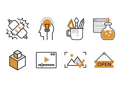 icon set art design flat icon icon design icon set icons illustration lineart orange shot web