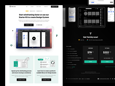 Tetrisly.com - Landing Page component design design system illustration landing page ui uidesign ux webdesign