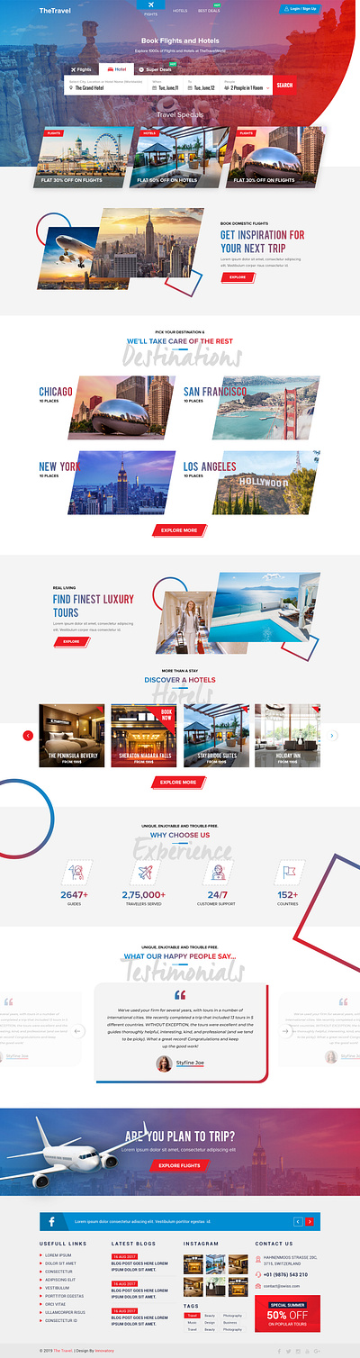 Travel hotel animation art branding creative flat illustrator type typography ui uiux web web design website