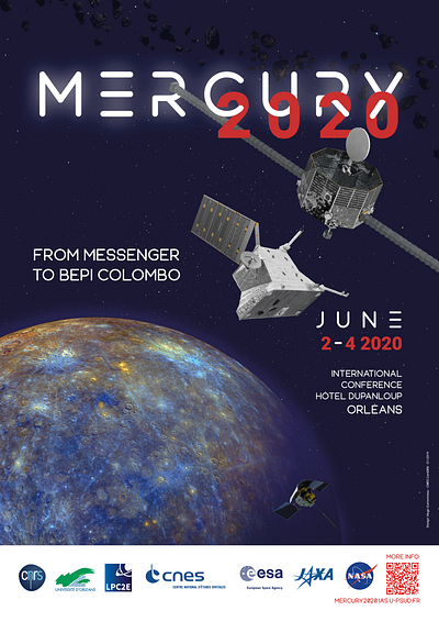 MERCURY 2020 blue branding colloque design font identity lpc2e nasa photoshop red satelite science space spaceship typeface visual