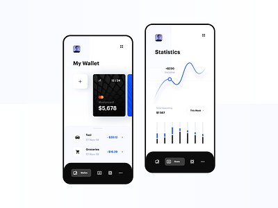 Finance App app banking blue design figma finance flat minimal type typography ui ux