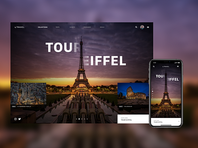 Travel Site - Landing Page app dashboard design eiffel france landing paris sketch tour travel ui ux web website