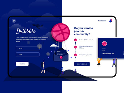 Dribbble Invitation adobe xd giveaway invitation web design