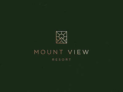 Mountview resort branding clever elegant flat geometry icon landscape logo luxury mark minimal mountain resort sun