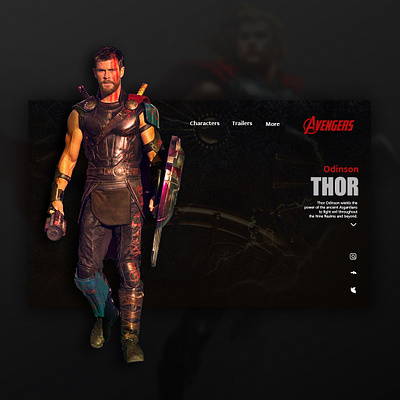 thor avengers design thor ui uiux uiuxdesign ux uxui web website