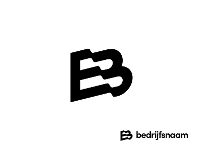 B – Logo Design branding design flag folded glitch glitch effect identity logo logo design logomark logotype mark minimal modern name sign steps vector wave