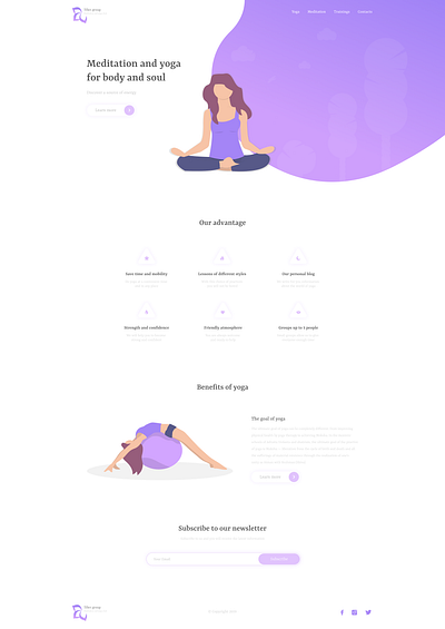 Yoga and meditation business design designs landing landing page minimal site ui ux web webdesign website