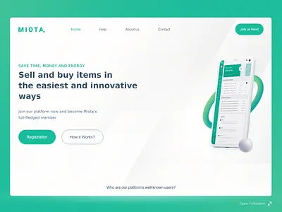 MIOTA. bussiness ui clean clean ui clean web design design flat interaction landing page minimal ui miota ui web web design