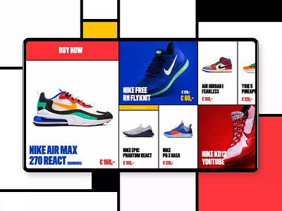 Limited Sneakers 2.0 bauhaus bold colorful ecommerce mondrian mondrianizm nike shoes sneakers ui ux webdesign