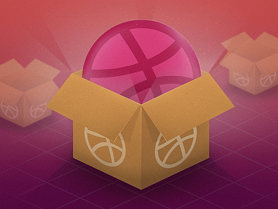 Hi, Dribbble! box dribbble illustration
