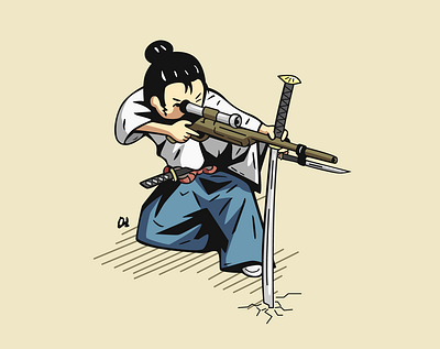 Samurai Sniper art drawing illustration japan samurai sniper