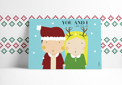 Xmas couple customized characterdesign customized design illustration vector xmas