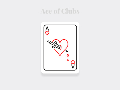 Ace of Clubs - Weekly Warm-up Serious art cards challenge design dribbble illustration minimal playingcards weekly warm up