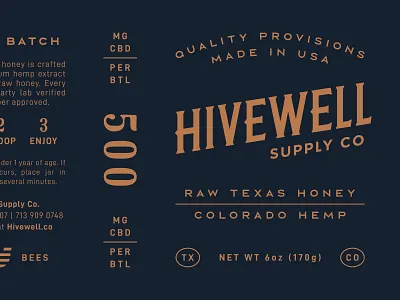 Honey Packaging brand branding cbd clean flat hemp honey logo minimal package design packaging type typography vector