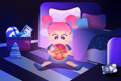 Hello dribbble child hello dribble illustration toys