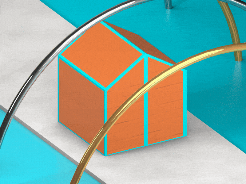 Upgrade 3d abstract animation buiding cinema4d house loop upgrade weird