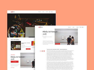 Artee Nepal - Landing Page agency art gallery bookmark classic concept dhaka draft dreams dribbble landing landing page landing page design minimal nepal nepali website