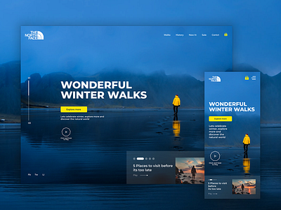 North Face Responsive Concept app blog carousel clean cta button design ecommerce location minimal nature north face places responsive responsive design speed timelapse ui ux web website