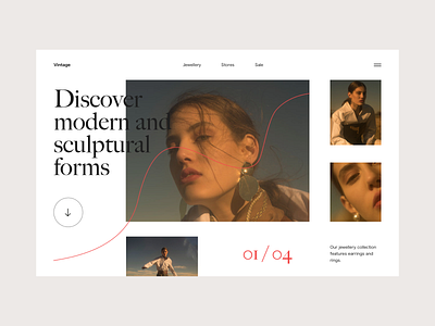 Vintage blog design fashion interface jewellery photography shopping ui web