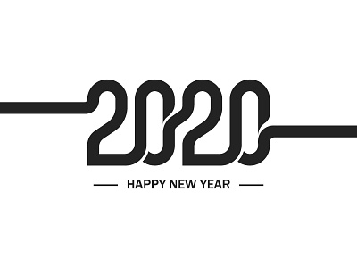 2020 happy new year 2020 happy new year line logo modern number ribbon tape