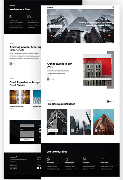 Scrappers Architecture Landing page architecture architecture design color design flatdesign interaction design minimal ui ux vector web website website design