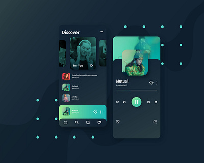 Music Player app application branding business concept design illustration interface music music app music player musician player template ui user ux vector web website